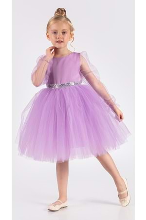 Kanatlı Kız Çocuk Şifon Kol Abiye MNK0534