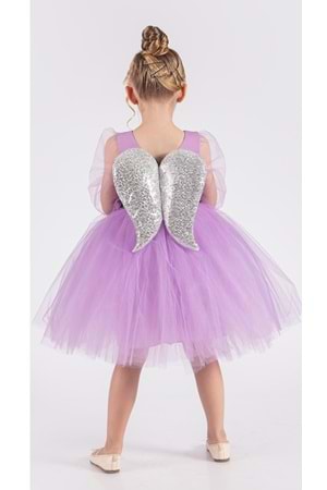 Kanatlı Kız Çocuk Şifon Kol Abiye MNK0534