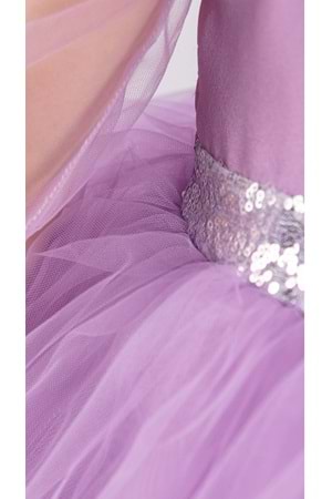 Kanatlı Kız Çocuk Şifon Kol Abiye MNK0534