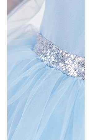 Kanatlı Kız Çocuk Şifon Kol Abiye MNK0534