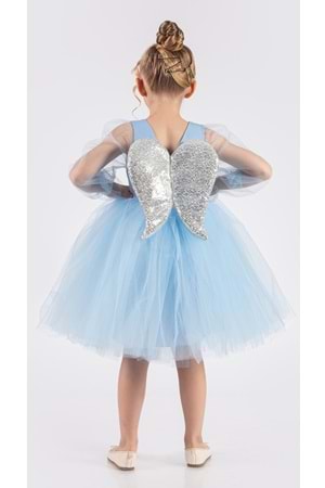 Kanatlı Kız Çocuk Şifon Kol Abiye MNK0534