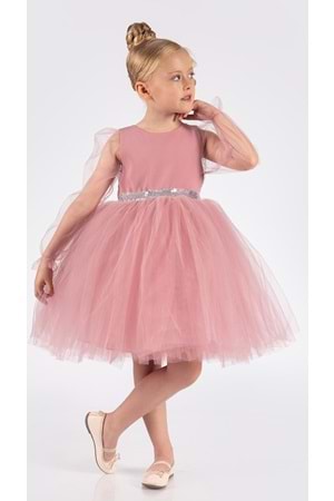 Kanatlı Kız Çocuk Şifon Kol Abiye MNK0534