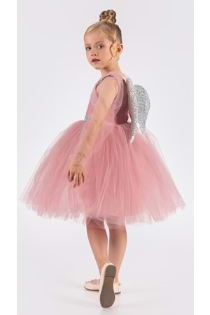 Kanatlı Kız Çocuk Şifon Kol Abiye MNK0534