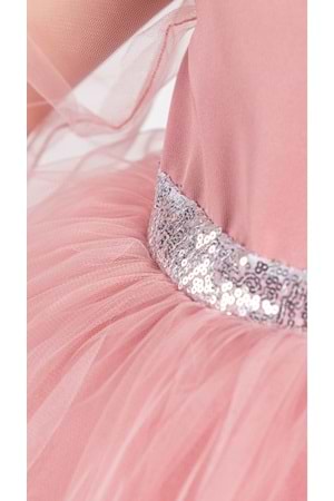 Kanatlı Kız Çocuk Şifon Kol Abiye MNK0534