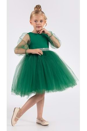 Kanatlı Kız Çocuk Şifon Kol Abiye MNK0534