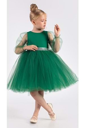 Kanatlı Kız Çocuk Şifon Kol Abiye MNK0534