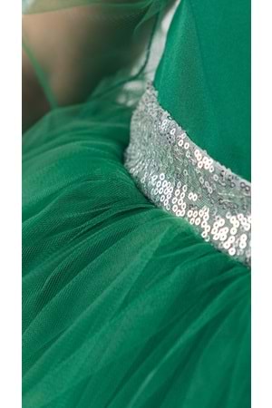 Kanatlı Kız Çocuk Şifon Kol Abiye MNK0534