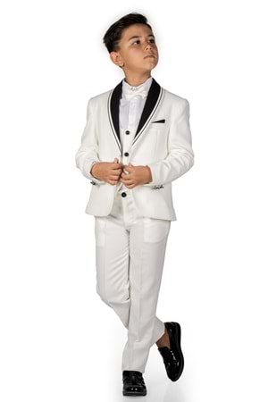 Çocuk Damatlık Yaka Simli Özel Gün Takım Elbise MNK0541