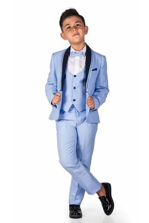 Çocuk Damatlık Yaka Simli Özel Gün Takım Elbise MNK0541