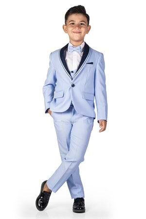 Çocuk Damatlık Yaka Simli Özel Gün Takım Elbise MNK0541