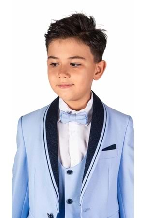 Çocuk Damatlık Yaka Simli Özel Gün Takım Elbise MNK0541