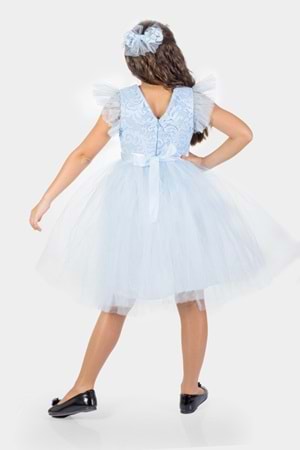 Roza Dantel Tütü Kız Çocuk Abiye Elbise MNK0546