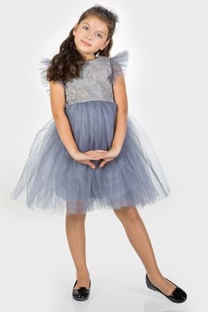 Roza Dantel Tütü Kız Çocuk Abiye Elbise MNK0546