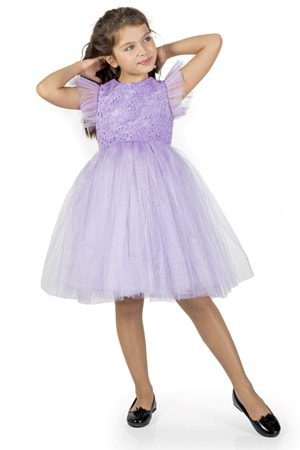 Roza Dantel Tütü Kız Çocuk Abiye Elbise MNK0546