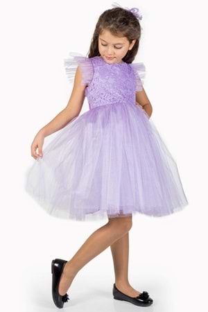 Roza Dantel Tütü Kız Çocuk Abiye Elbise MNK0546