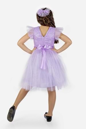 Roza Dantel Tütü Kız Çocuk Abiye Elbise MNK0546