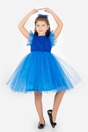 Roza Dantel Tütü Kız Çocuk Abiye Elbise MNK0546