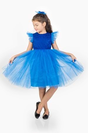 Roza Dantel Tütü Kız Çocuk Abiye Elbise MNK0546