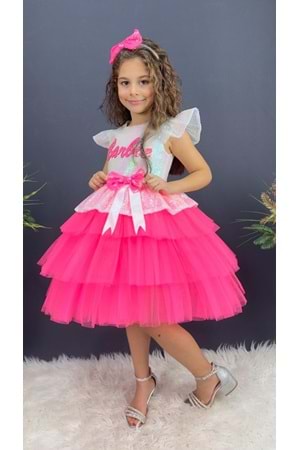 Pul Payet Tütülü Taçlı Parti Elbisesi MNK0555