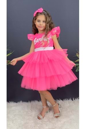 Pul Payet Tütülü Taçlı Parti Elbisesi MNK0555