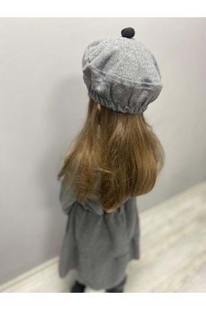 Kaşe Kumaş Şapkalı Kız Çocuk Elbise MNK0559