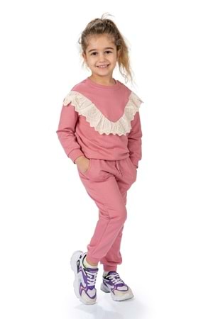 Fistolu Bisiklet Yaka İkiiplik Kız Eşofman Takım MNK0573