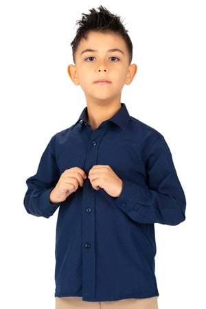 Düz Renk Erkek Çocuk Gömlek MNK0575