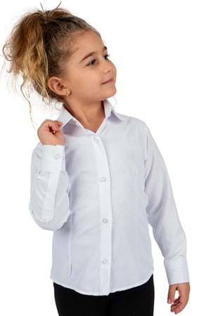 Düz Renk Kız Çocuk Gömlek MNK0576