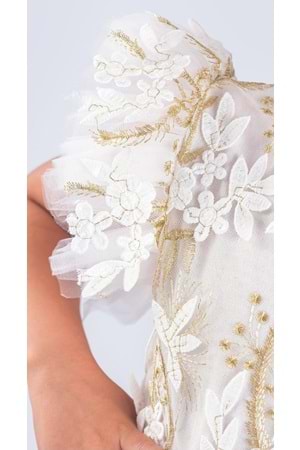 Kız Çocuk Nakışlı Tütü Etek Elbise MNK0578