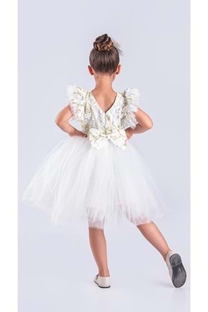 Kız Çocuk Nakışlı Tütü Etek Elbise MNK0578