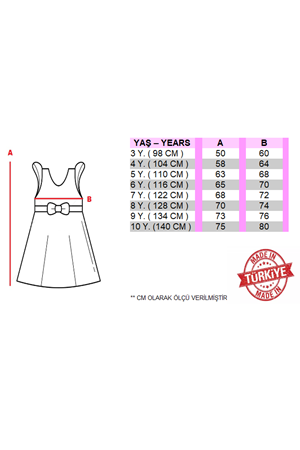 Kız Çocuk Nakışlı Tütü Etek Elbise MNK0578