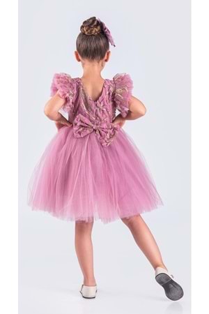 Kız Çocuk Nakışlı Tütü Etek Elbise MNK0578