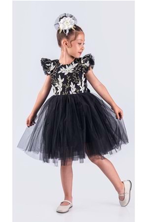 Kız Çocuk Nakışlı Tütü Etek Elbise MNK0578