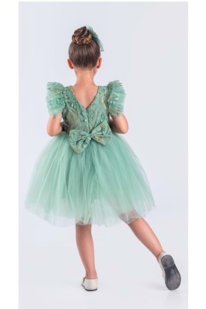 Kız Çocuk Nakışlı Tütü Etek Elbise MNK0578