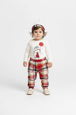 Kravatlı Penguen Badi , Pantolon , Şapka Penye Takım MNK0587