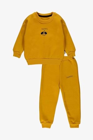 İçi Polarlı Nakışlı 3iplik Kışlık Çocuk Eşofman MNK0593