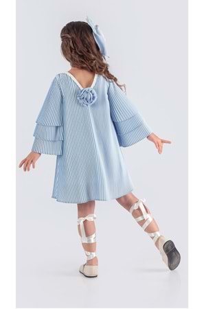 Kız Çocuk Krep Plise Elbise MNK0595
