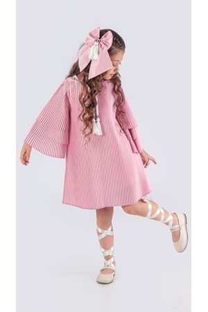 Kız Çocuk Krep Plise Elbise MNK0595