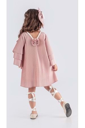 Kız Çocuk Krep Plise Elbise MNK0595