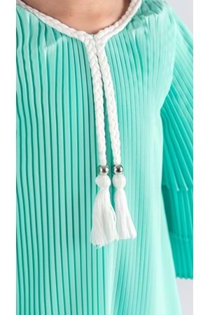 Kız Çocuk Krep Plise Elbise MNK0595