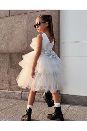 Saten Kumaş , Tütülü Nimfea Kız Çocuk Abiye Elbise MNK0597