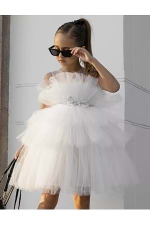 Saten Kumaş , Tütülü Nimfea Kız Çocuk Abiye Elbise MNK0597