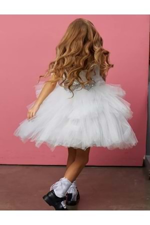 Saten Kumaş , Tütülü Nimfea Kız Çocuk Abiye Elbise MNK0597