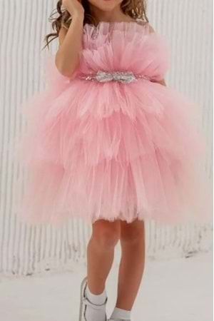 Saten Kumaş , Tütülü Nimfea Kız Çocuk Abiye Elbise MNK0597