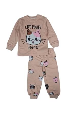 Baskılı İkiiplik Kız Pijama Takım MNK0602