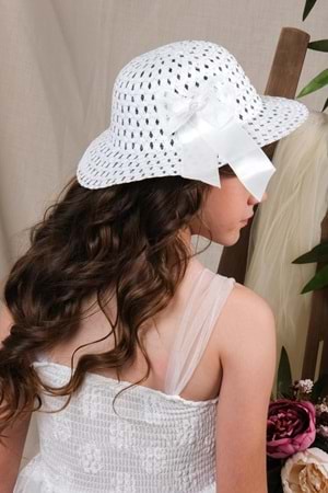 Şapkalı Gipeli Kız Elbise MNK0609