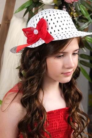 Şapkalı Gipeli Kız Elbise MNK0609