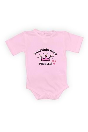 Annesinin Minik Prensesi Kısa Kol Çıtçıtlı Badi MNK0613