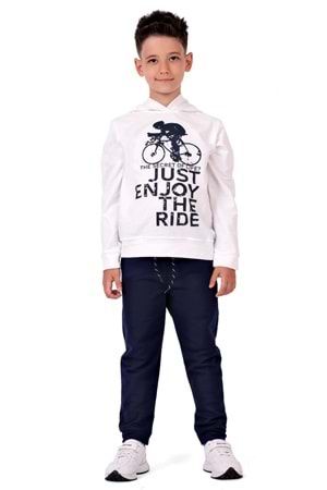 Bisiklet Baskılı Kapşonlu Çocuk Eşofman MNK0615