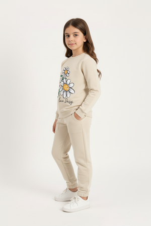Papatya Motif Kız Çocuk Eşofman MNK0620